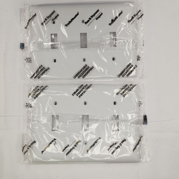 2-WHITE SWITCH Cover Wall plate ELECTRIC PASS & SEYMOUR UNBREAKABLE TP3-W TRIPLE - Picture 1 of 3